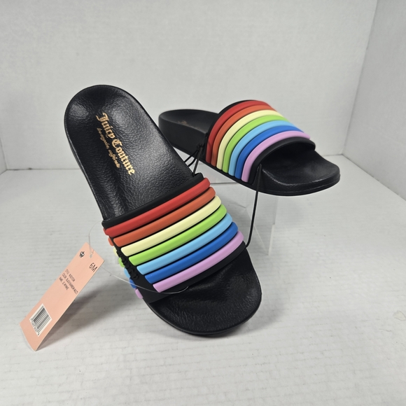 Juicy Couture Shoes - Juicy Couture Women's Wynnie Rainbow Slide Sandals Pool Flip Flops Size 6